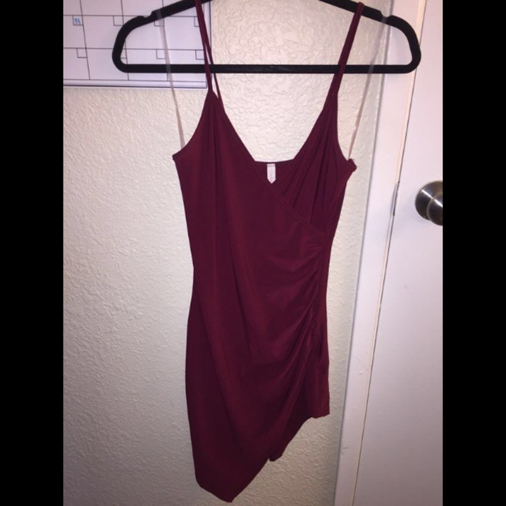 Flattering red wrap dress